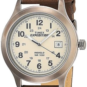 Timex Men's T40051 Expedition Metal Field Brown Leather Strap Watch
