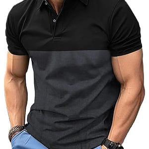 LEOTUDE Men's Honeycomb Nylon Regular Fit Plain Polo T-Shirt